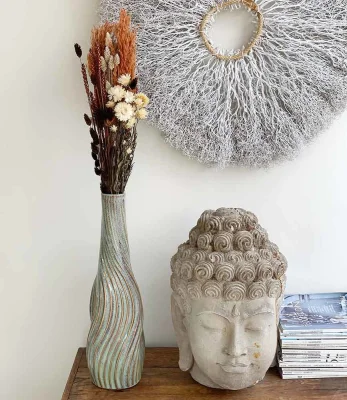 Trockenblumen Strauß Blumen Mix Orange Weiß Pampasgras Wildblumen Blumenstrauß