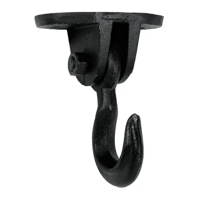 Deckenhaken schwingend Rustikal Wandhaken Gusseisen Schwarz Vintage-Stil 15cm