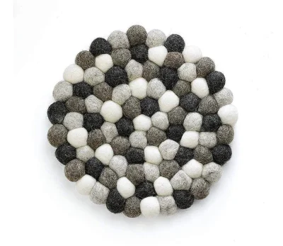 Cilio Untersetzer LANA GRIGIO rund Schafwolle schwarz-weiß 21cm