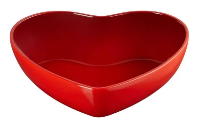 Le Creuset Servierschale Herzform Steinzeug Kirschrot 30cm