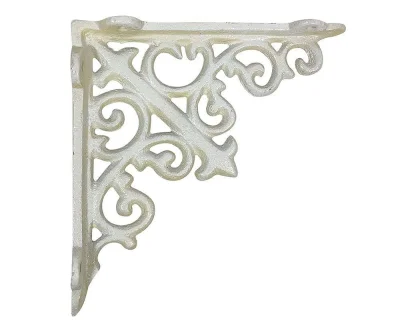 Regalträger Rustikal Regalhalter Regalwinkel Gusseisen Antik-Stil Weiß 14x14cm