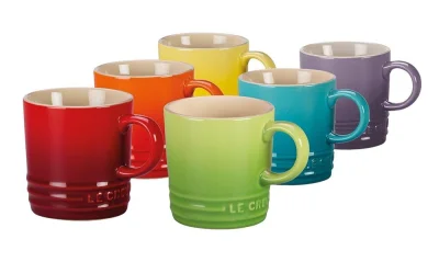 Le Creuset Tasse Becher 6er-Set Regenbogen Steinzeug 350 ml
