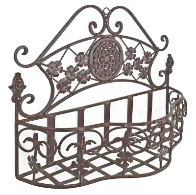 Wandtopfhalter Blumentopfhalter Wandhalter Eisen Braun Vintage-Stil 29x41cm