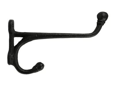 Garderobenhaken Gusseisen Schwarz Vintage Doppelhaken Wandgarderobe Antik-Stil