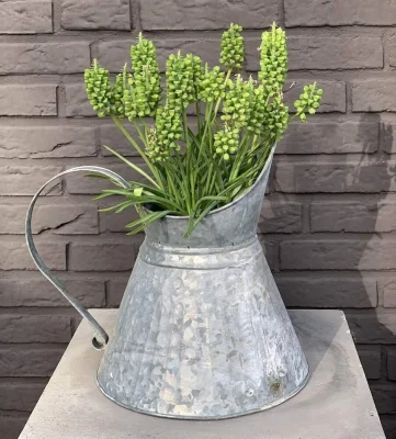 Großer Deko Krug Zink Zinkkrug zum Bepflanzen Zinkkanne Landhaus Vintage-Stil