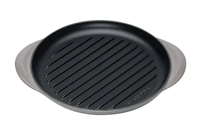 Le Creuset Grillplatte Rund Gusseisen Flint Grau 25cm