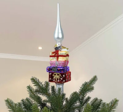 Christbaumspitze Bunte Weihnachtsgeschenke Echt Glas 31cm