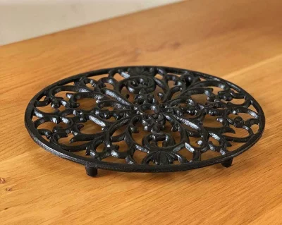 Topfuntersetzer Rund Untersetzer Vintage Gusseisen Braun Antik-Stil 17cm