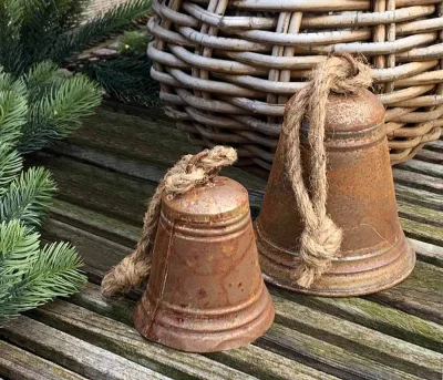 Glocken-Set Zink Rostig Weihnachtsglocke 2 Stück Weihnachtsdeko