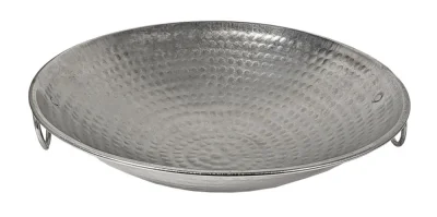 Zinkschale Dekoschale Zink Rund Silber zum Dekorieren Gehämmert 26,5 cm
