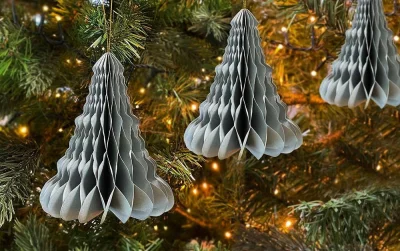 Christbaumschmuck Papier Weihnachtsbaum Faltbar 3D Groß 4 Stück Weihnachten Deko