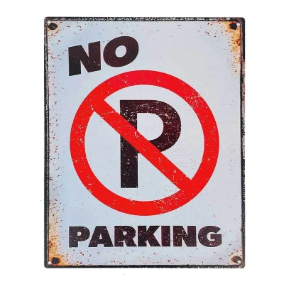 Blechschild No Parking Vintage Nostalgie Dekoschild Verbotsschild 20x25cm