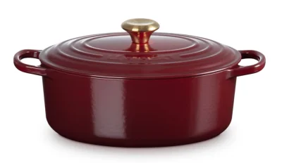Le Creuset Bräter Signature Oval Gusseisen Garnet (Rhone) Bordeaux-Rot 29 cm