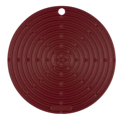 Le Creuset Topflappen Rund Silikon Garnet (Rhone) Bordeaux-Rot