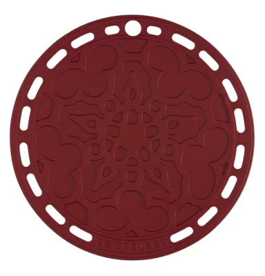 Le Creuset Silikon Untersetzer Tradition Rund Garnet (Rhone) Bordeaux-Rot 20cm