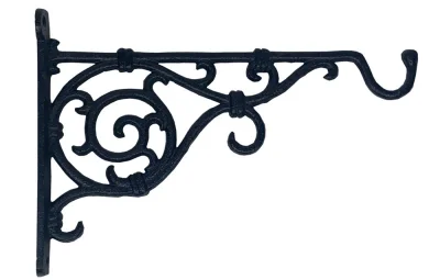 Wandhalterung für Blumenampel Blumentopf Haken Gusseisen Landhaus Schwarz 25,5cm