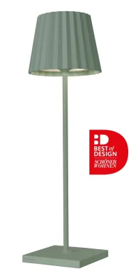 Sompex TROLL 2.0 Tischleuchte Olivgrün Aluminium mit Akku dimmbar Outdoor 38 cm