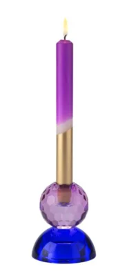Giftcompany Kerzenhalter Teelichthalter Kristallglas Sari Flieder Blau