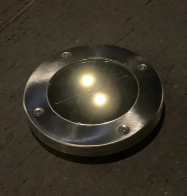 Solar Bodenleuchte Garten 2 Stück LED Solarlampe Bodenstrahler Edelstahl 12cm