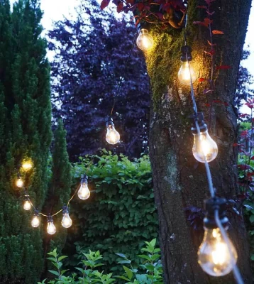Lichterkette Glühbirne Retro Outdoor 20 LED Filament 12,5m Garten-Party Außen