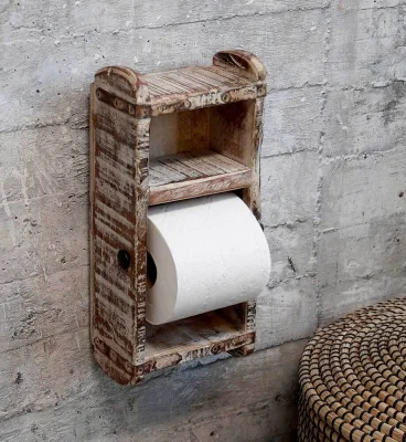 Chic Antique Toilettenpapierhalter Ziegelform Grimaud Antik-Stil Shabby Weiß