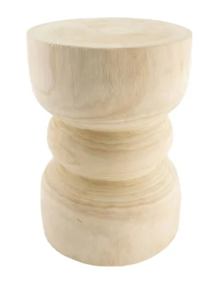 Beistelltisch Holz Rund Geschwungen Couchtisch Naturholz 38 cm