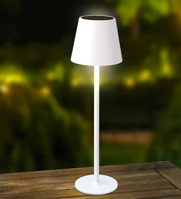 Solar Tischleuchte Outdoor Dimmbar Weiß USB Kalt u. Warmweiß Touch Innen Außen