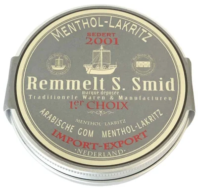 Remmelt S. Smid Menthol Lakritz Pastillen in Dose - 75 g