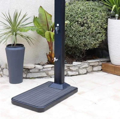 Ubbink Solaris 2 in 1 Bodenplatte Anthrazit für Solar Gartendusche SOLARIS