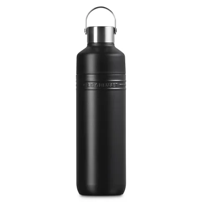 Le Creuset Trinkflasche On The Go Edelstahl Isolierflasche Schwarz Matt 1000 ml