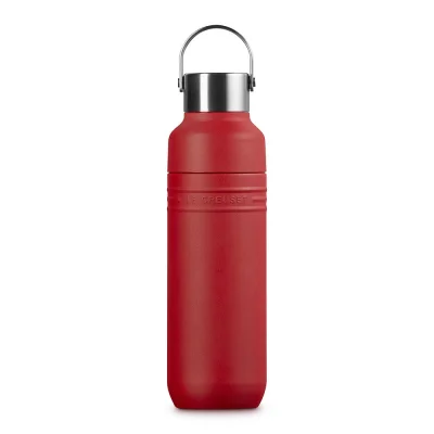 Le Creuset Trinkflasche On The Go Edelstahl Isolierflasche Kirschrot 1000 ml