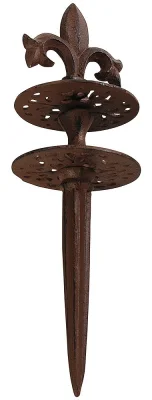 Gartenschlauch Umlenkrolle Lilie verziert Schlauchführung Gusseisen Antik-Stil