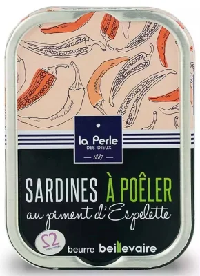 La Perle des Dieux Sardinen zum Braten mit Piment d’Espelette - Dose 115 g
