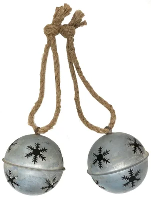 Christbaumkugeln Glöckchen Zink Vintage-Stil 2 Stück Christbaumschmuck