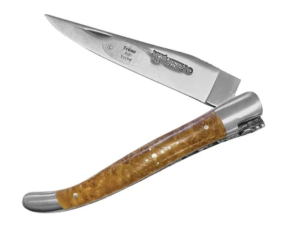 Laguiole en Aubrac Taschenmesser Spezialfliege guillochierte Platine Esche 12 cm