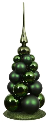 Künstlicher Weihnachtsbaum Grün aus Glas Christbaumkugeln und Christbaumspitze