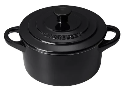 Le Creuset Mini Cocotte Steinzeug Schwarz glänzend 10X5cm