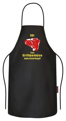 Grillschürze "Grillgemüse" 100% Baumwolle schwarz