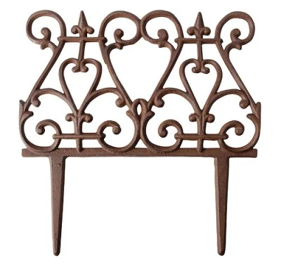 Beeteinfassung Ziergitter Beetumrandung Kanteneinfassung Gusseisen Braun 27x28cm