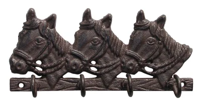 Nostalgische Wandgarderobe Pferd Gusseisen Antik-Braun 17cm