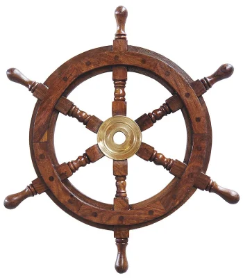 Schiffssteuerrad Ruder Steuerrad Schiff Holz Messing Maritim Nostalgie 42 cm