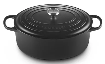 Le Creuset Bräter Signature Oval Gusseisen Schwarz 35cm