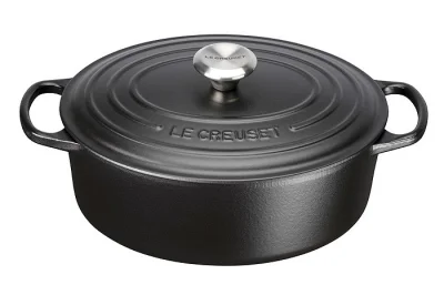 Le Creuset Bräter Signature Oval Gusseisen Schwarz 40cm