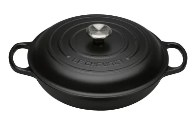 Le Creuset Gourmet-Profitopf Signature Gusseisen Schwarz Schwarze Innenemaille 30cm