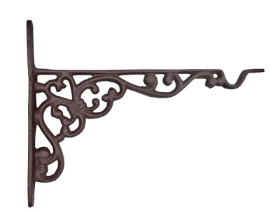 Wandhaken für Blumenampel Wandhalter Blumentopf Hängekorb Gusseisen Braun Vintage 20cm