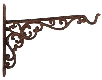 Wandhaken für Blumenampel Wandhalter Blumentopf Hängekorb Gusseisen Braun Vintage 25cm