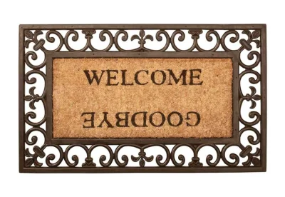 Fussmatte Welcome / Goodbye Nostalgie Fussabtreter Gummi / Kokos 75x45cm